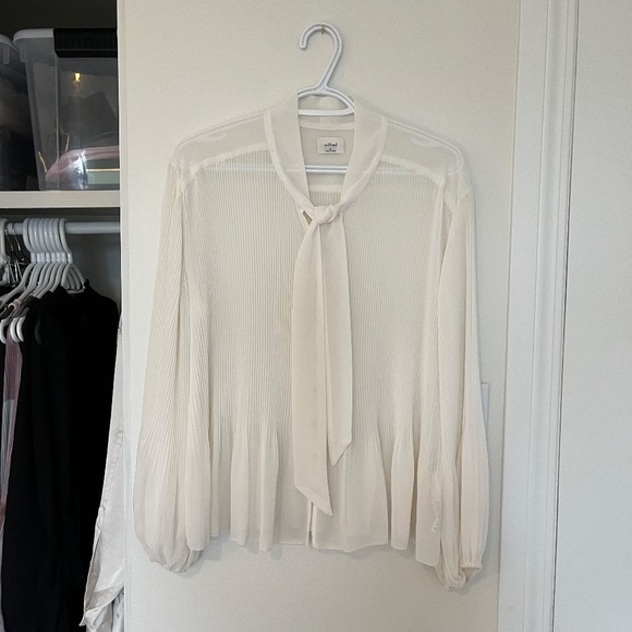 Aritzia Wilfred⎜BARBARA BLOUSE⎜LIGHT BIRCH - Picture 9 of 16